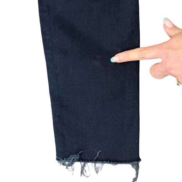 Mother Pixie Ankle Fray Holding Hands Dark Wash Button Fly Skinny Jeans size 24 - Picture 8 of 14